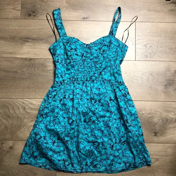 Free People Dandelion Spaghetti Bustier Fit and Flare Indian Cotton Mini  READ!